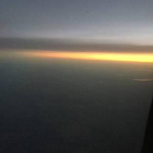 Sunset during flight