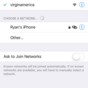 Connecting to virginamerica