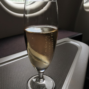 Champagne prior to takeoff