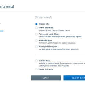 AA Preorder Meals LAX-SYD February 2016