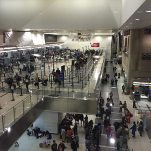 view of TBIT Security from T4 to TBIT Connector @ LAX