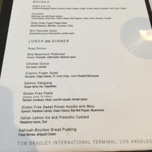 Dining Menu @ LAX Lounge