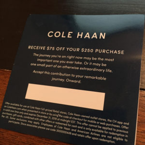 Cole Haan $75 off $250