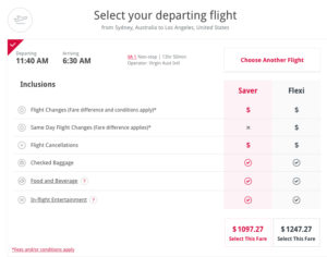 SYD-LAX in AUD (USD 811)