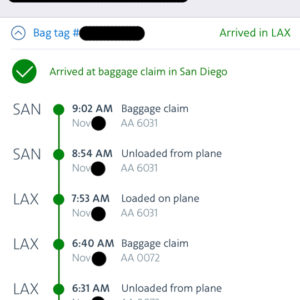 Bag Tracking: SYD to SAN