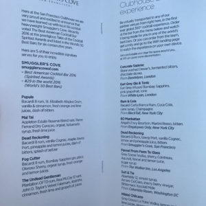 Tiki Cocktails Menu