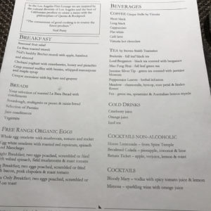 LAX Spring Breakfast Menu