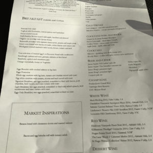 SYD Winter Breakfast Menu