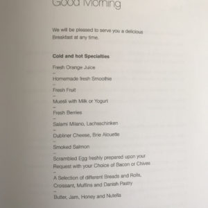 Breakfast Menu