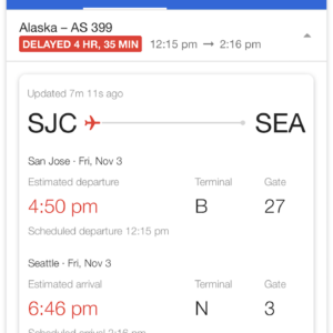 SJC-SEA Delay