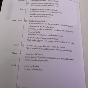 Dinner Menu