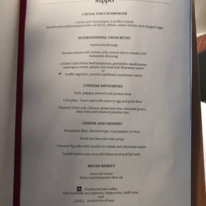 Dinner Menu