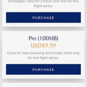 Inflight WiFi Pricing