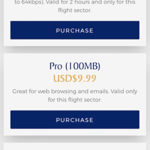 Inflight WiFi Pricing