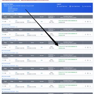 Availability per ExpertFlyer
