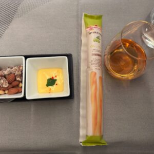 Warm nuts and breadsticks